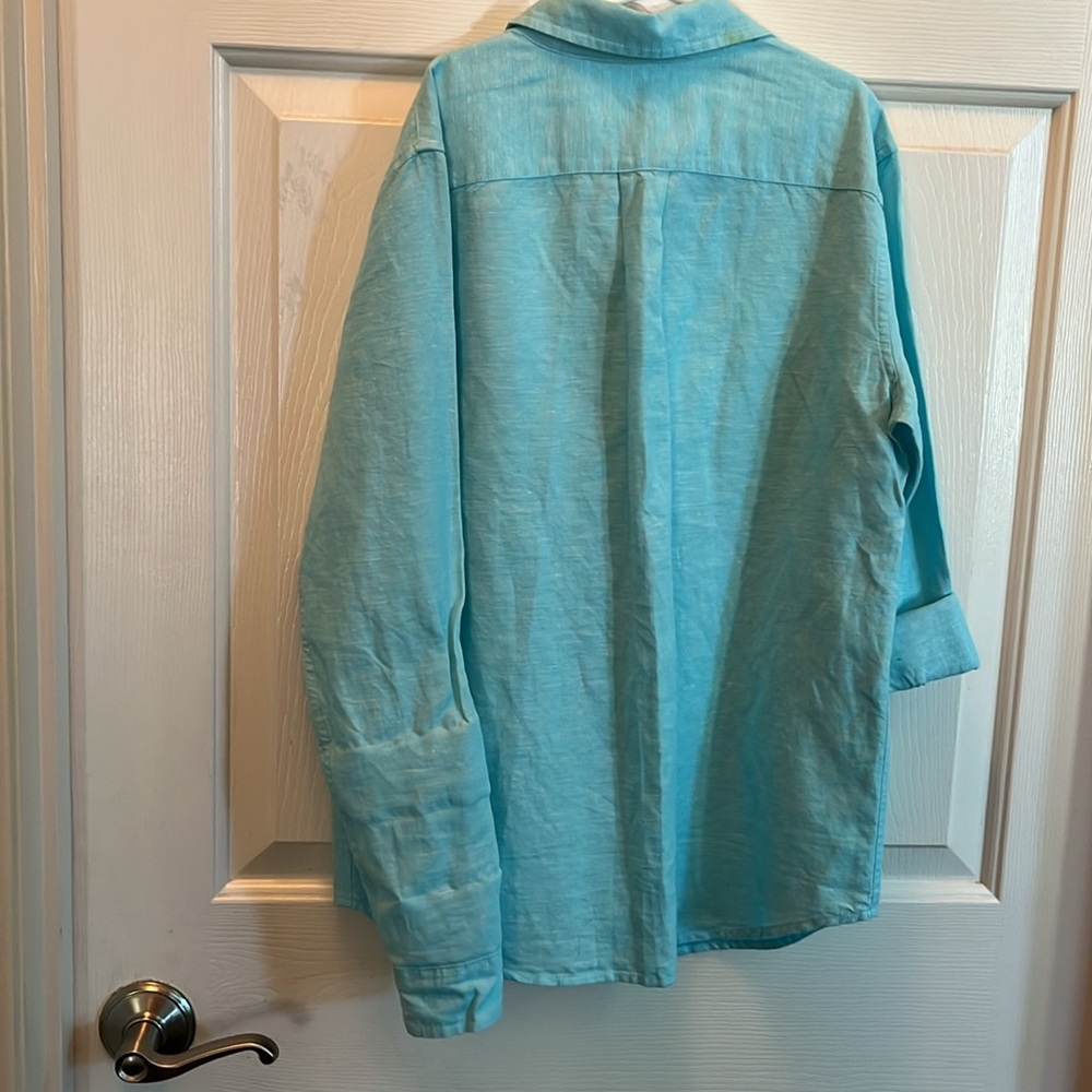 Janie and Jack boys linen/cotton long sleeve button down shirt - Picture 2 of 9